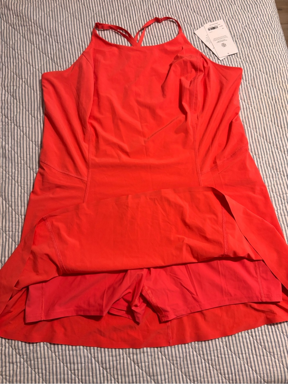 ATHLETA Bright Coral Athletic Tank with Built-In Shorts